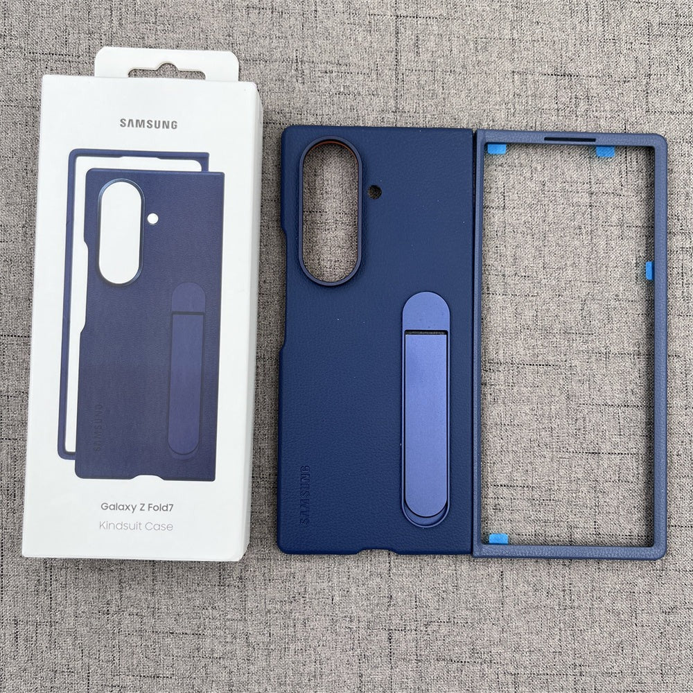 Samsung Galaxy Z Fold7 Leather Protective Shell Case Cover with Stand
