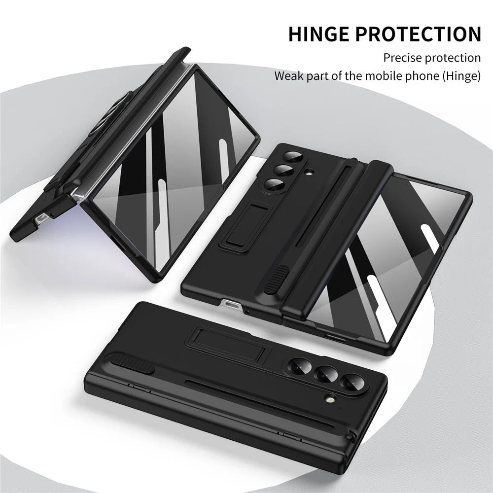 Samsung Galaxy Z Fold7 S Pen Slider Case with Stand & Glass Protection