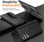 Samsung Galaxy Z Fold7 Skin Feel Case with Silicon Band, Stand & HInge Protection