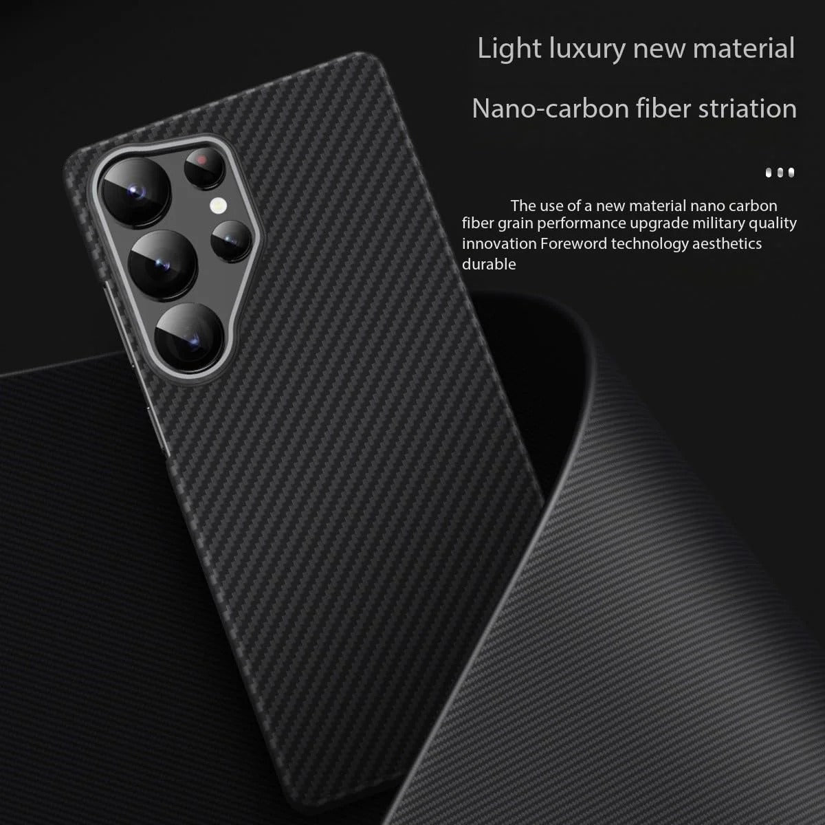 Samsung Galaxy S25 Ultra Ultraslim Lightweight Carbon Fiber Textures Case with Magsafe - Black Mobile Case by CoverMeUp - Style 7