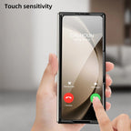 Samsung Galaxy Z Fold7 Gold Plated Dual Line Stitches Leather Case