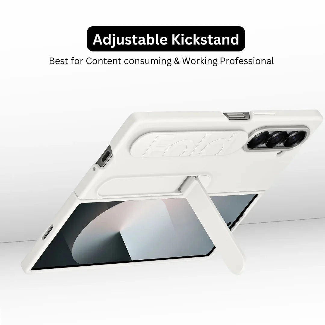 Samsung Galaxy Z Fold7 Skin Feel Case with Silicon Band & Kickstand