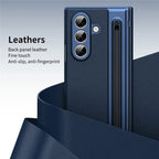 Samsung Galaxy Z Fold7 Plating Leather Case with Stylus & Glass Protection