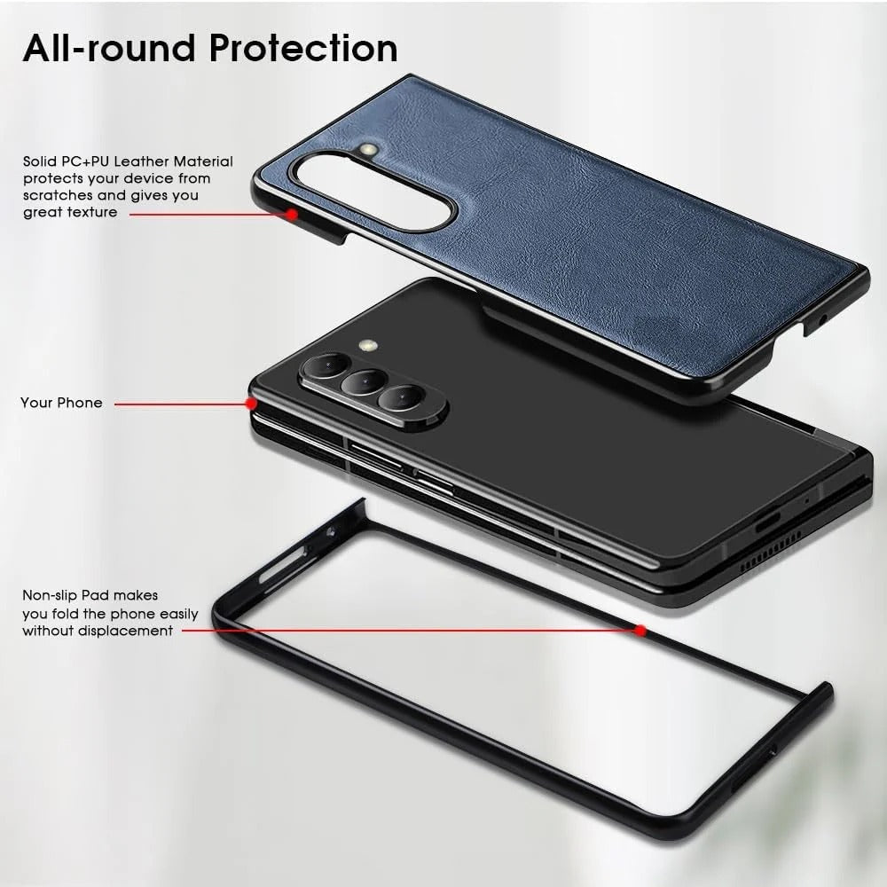 Samsung Galaxy Z Fold 7 Durable Shockproof Protective Leather Case