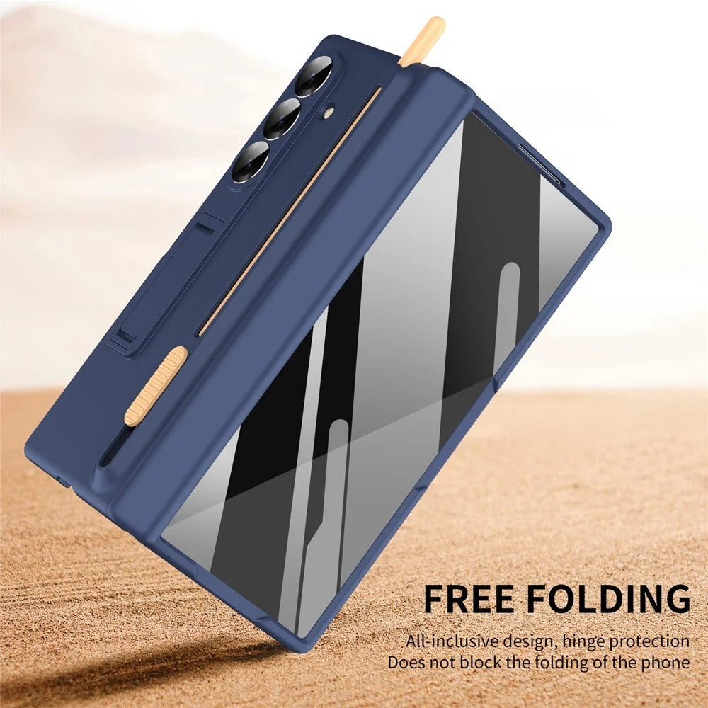 Samsung Galaxy Z Fold7 S Pen Slider Case with Stand & Glass Protection