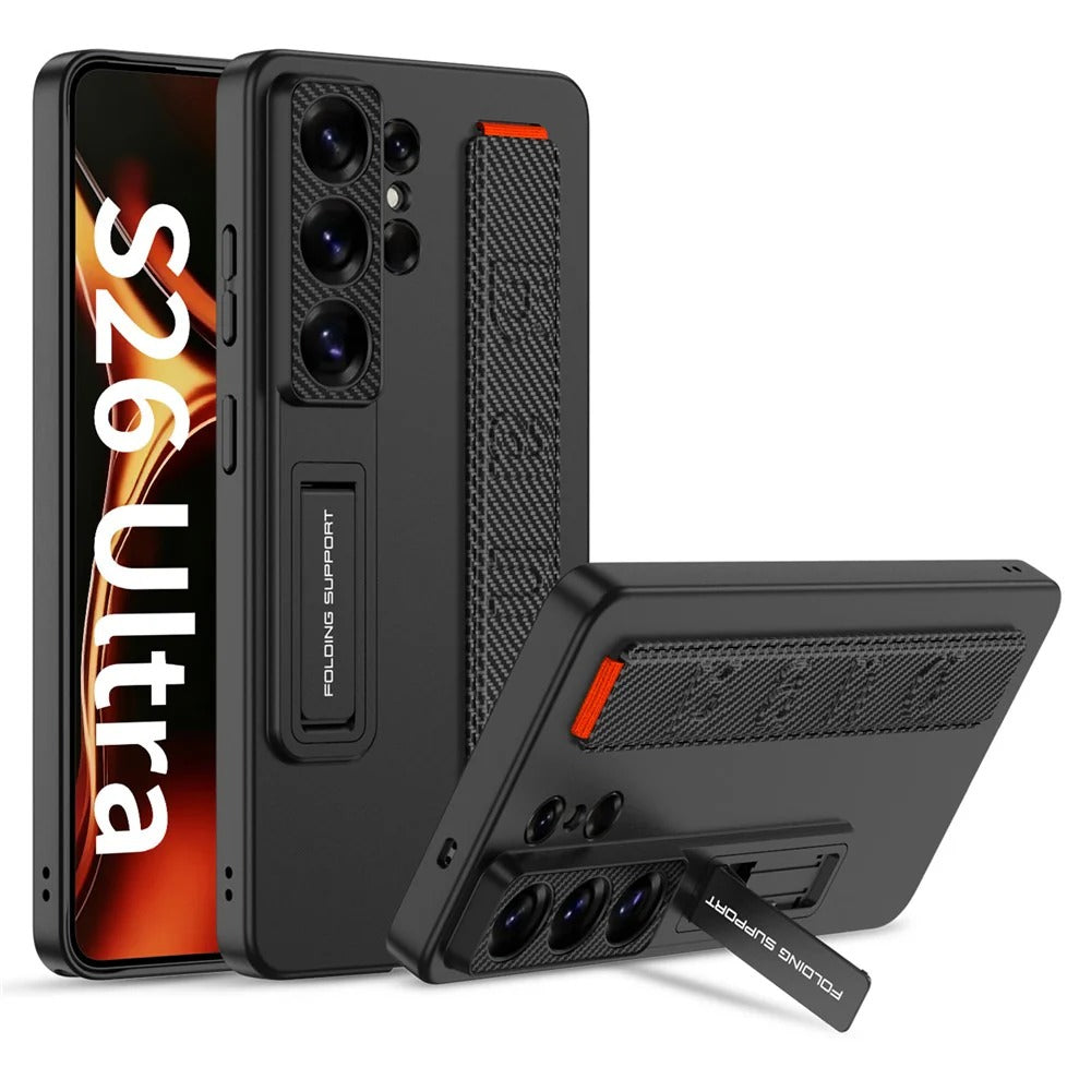 Samsung Galaxy S26 Ultra 5G GKK Mech Style Ultra-thin Folding PC Case with Camera Glass Protection Mobile Case by CoverMeUp - Style 2