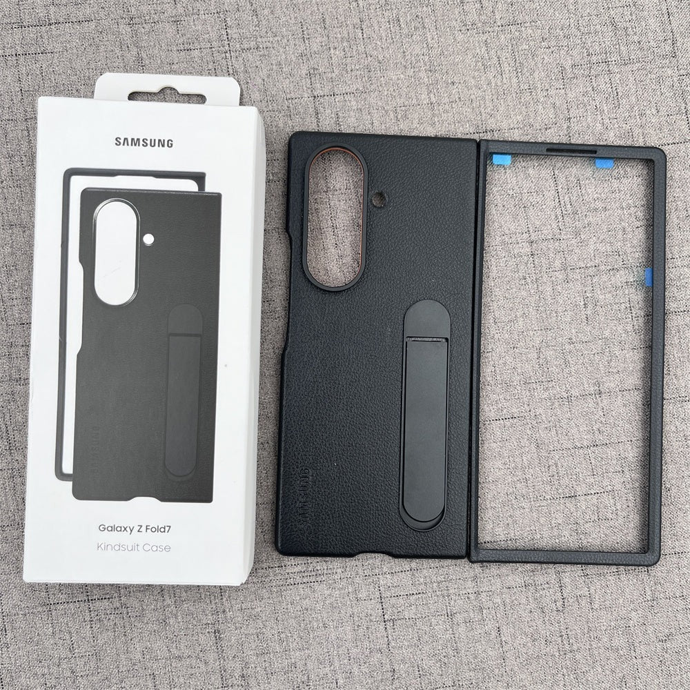 Samsung Galaxy Z Fold7 Leather Protective Shell Case Cover with Stand