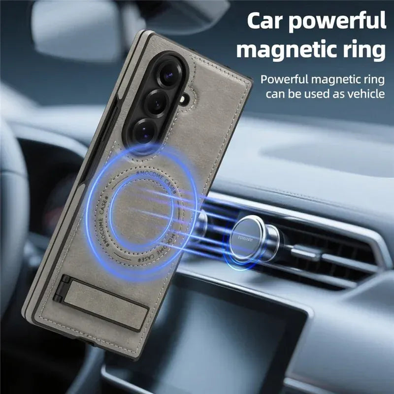 Samsung Galaxy Z Fold7 Leather Case with MagSafe & Kickstand