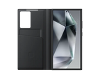 Samsung Galaxy S24 Ultra Smart View Window Flip Wallet Case with Control - Black Mobile Case by CoverMeUp - Style 4