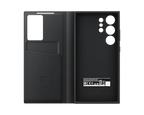 Samsung Galaxy S24 Ultra Smart View Window Flip Wallet Case with Control - Black Mobile Case by CoverMeUp - Style 5