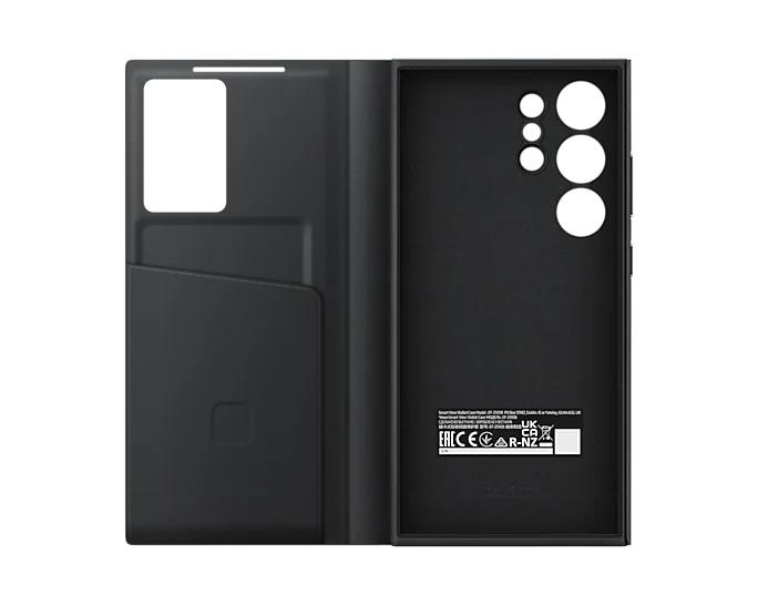 Samsung Galaxy S24 Ultra Smart View Window Flip Wallet Case with Control - Black Mobile Case by CoverMeUp - Style 5
