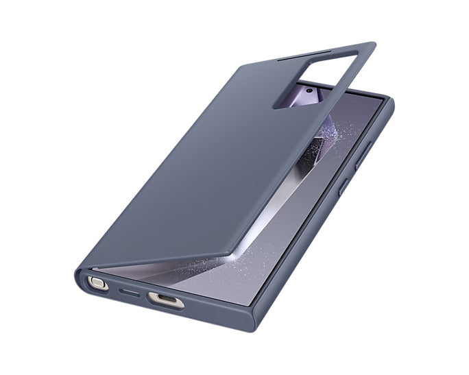 Samsung Galaxy S24 Ultra Smart View Window Flip Wallet Case with Control - Violet Mobile Case by CoverMeUp - Style 3