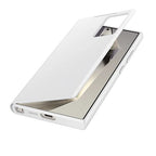 Samsung Galaxy S24 Ultra Smart View Window Flip Wallet Case with Control - White Mobile Case by CoverMeUp - Style 3