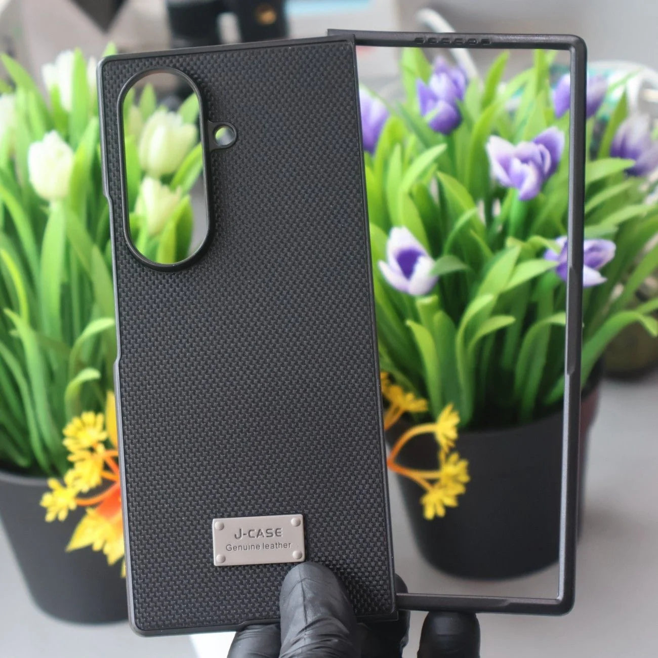 J-Case Leather Textured Case-Samsung Z Fold 8 Series