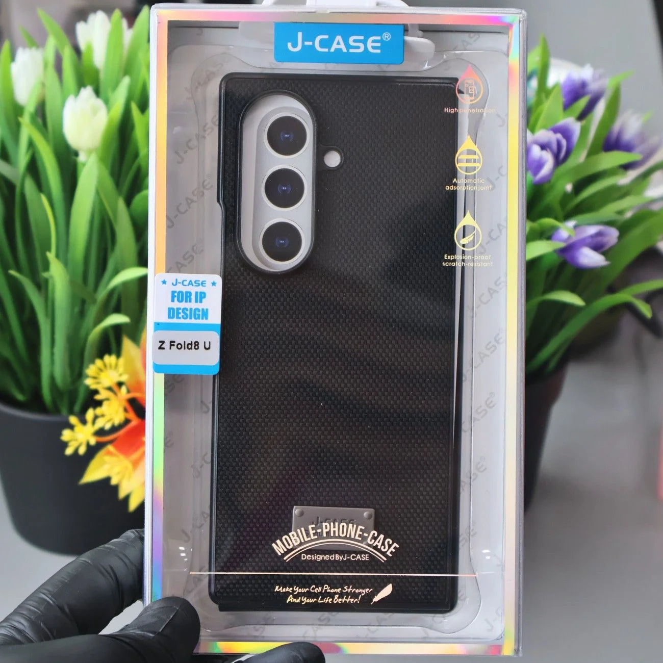 J-Case Leather Textured Case-Samsung Z Fold 8 Series