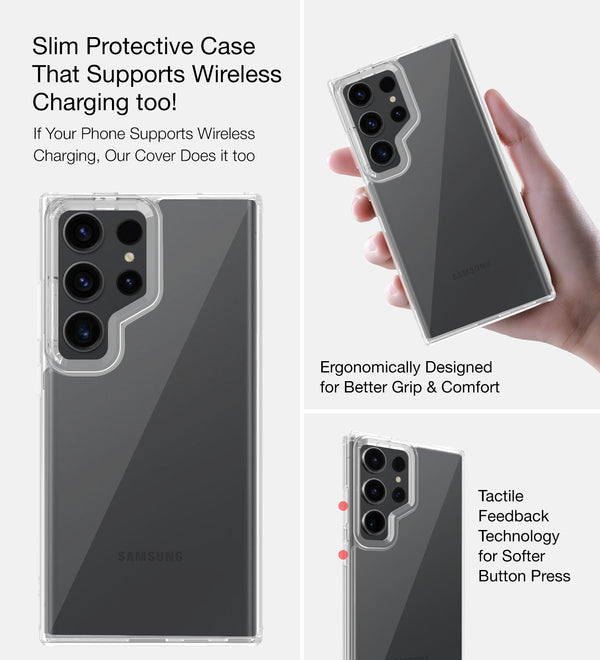 Samsung Galaxy S24 Ultra Rugged Ice Clear Shock Proof Case- Tranparent Mobile Case by CoverMeUp - Style 5