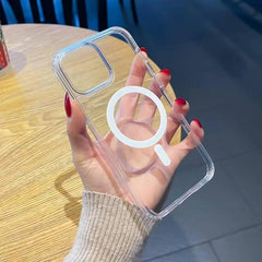 Premium Transparent Ultra Hybrid Mag Safe Compatible TPU & PC Back Case For iPhone