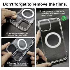 Premium Transparent Ultra Hybrid Mag Safe Compatible TPU & PC Back Case For iPhone