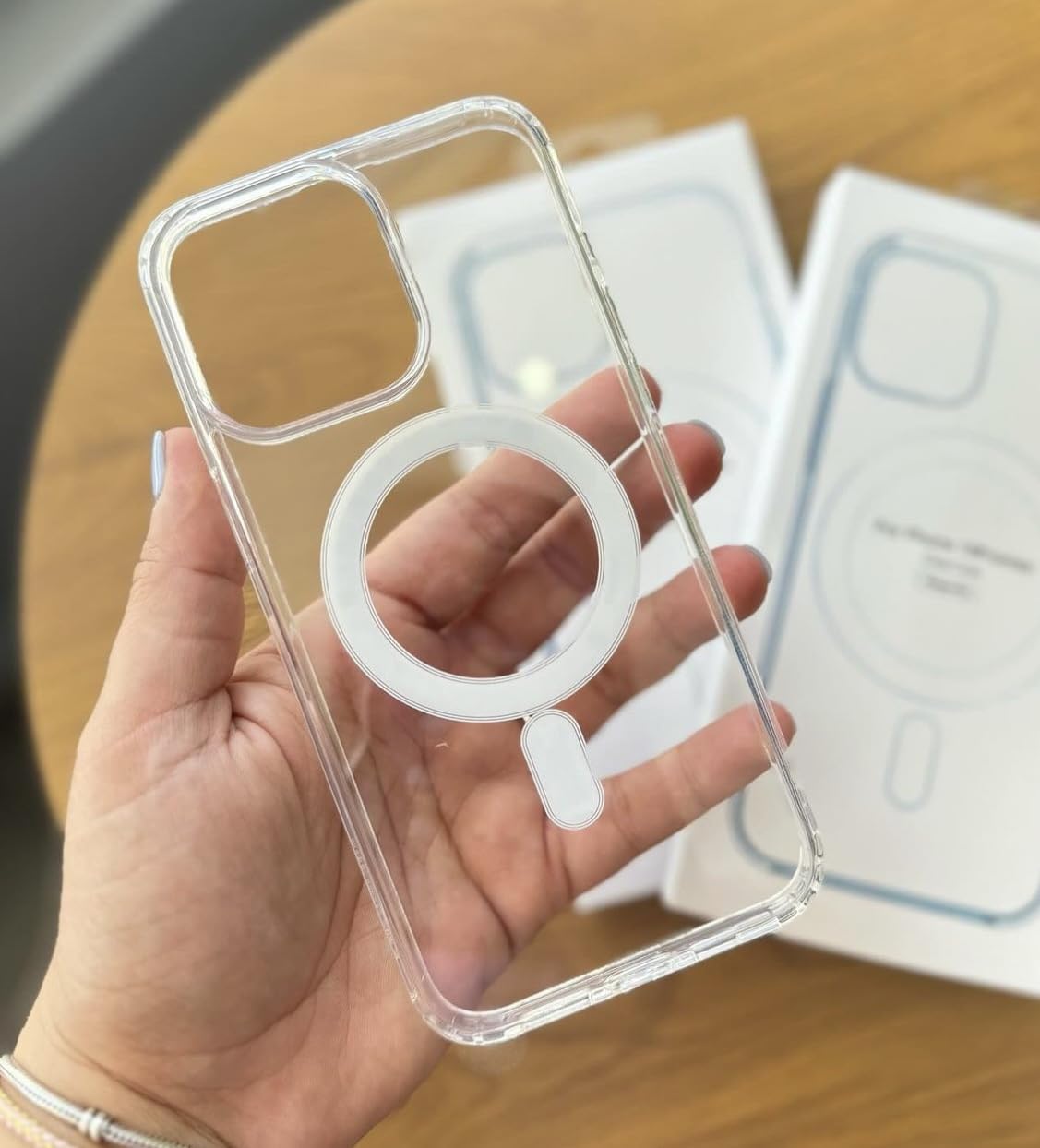 Premium Transparent Ultra Hybrid Mag Safe Compatible TPU & PC Back Case For iPhone