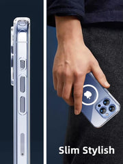Premium Transparent Ultra Hybrid Mag Safe Compatible TPU & PC Back Case For iPhone