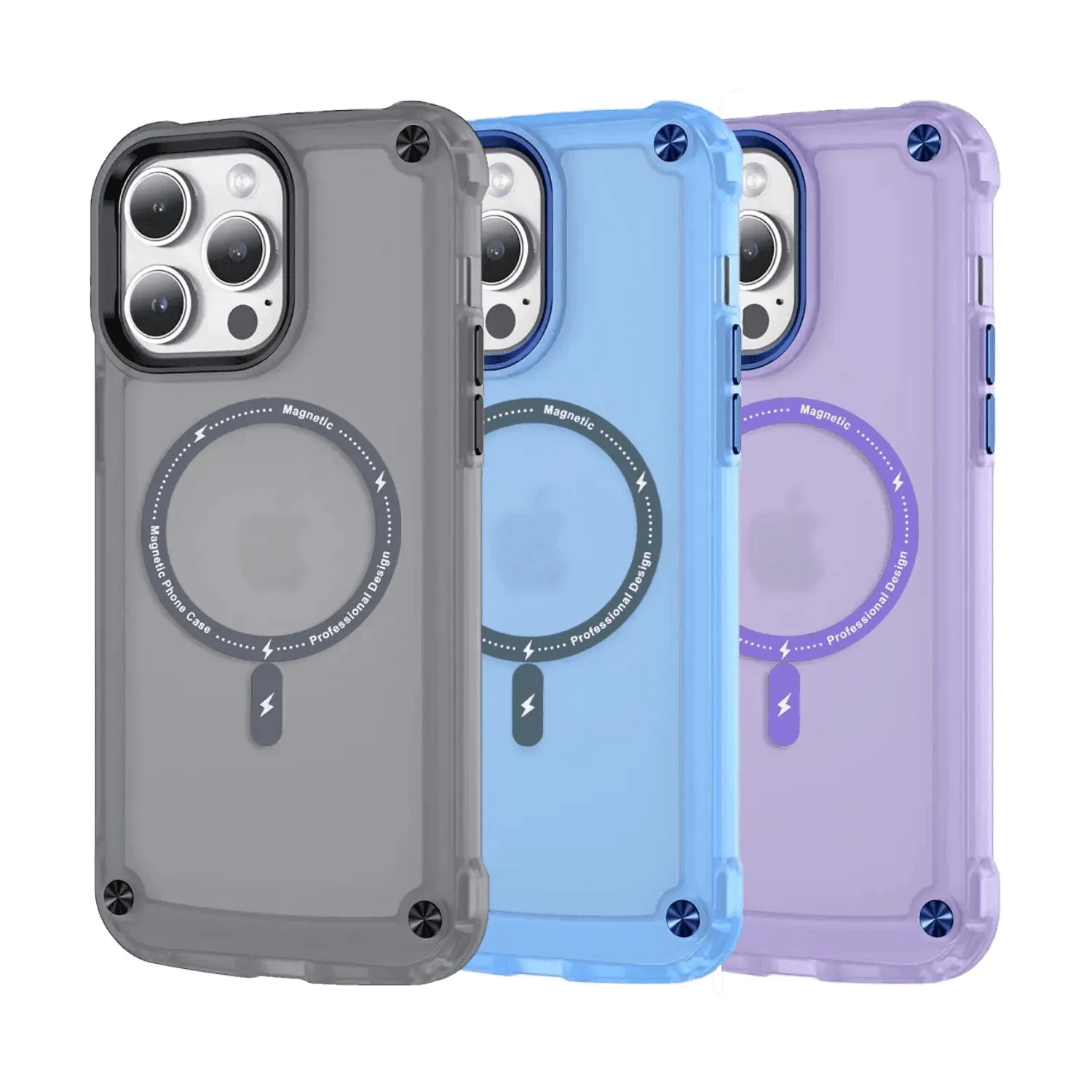 Protective Apple iPhone Back Cover - Wave Armor Matte Magsafe Shield Case - iPhone - Style 12