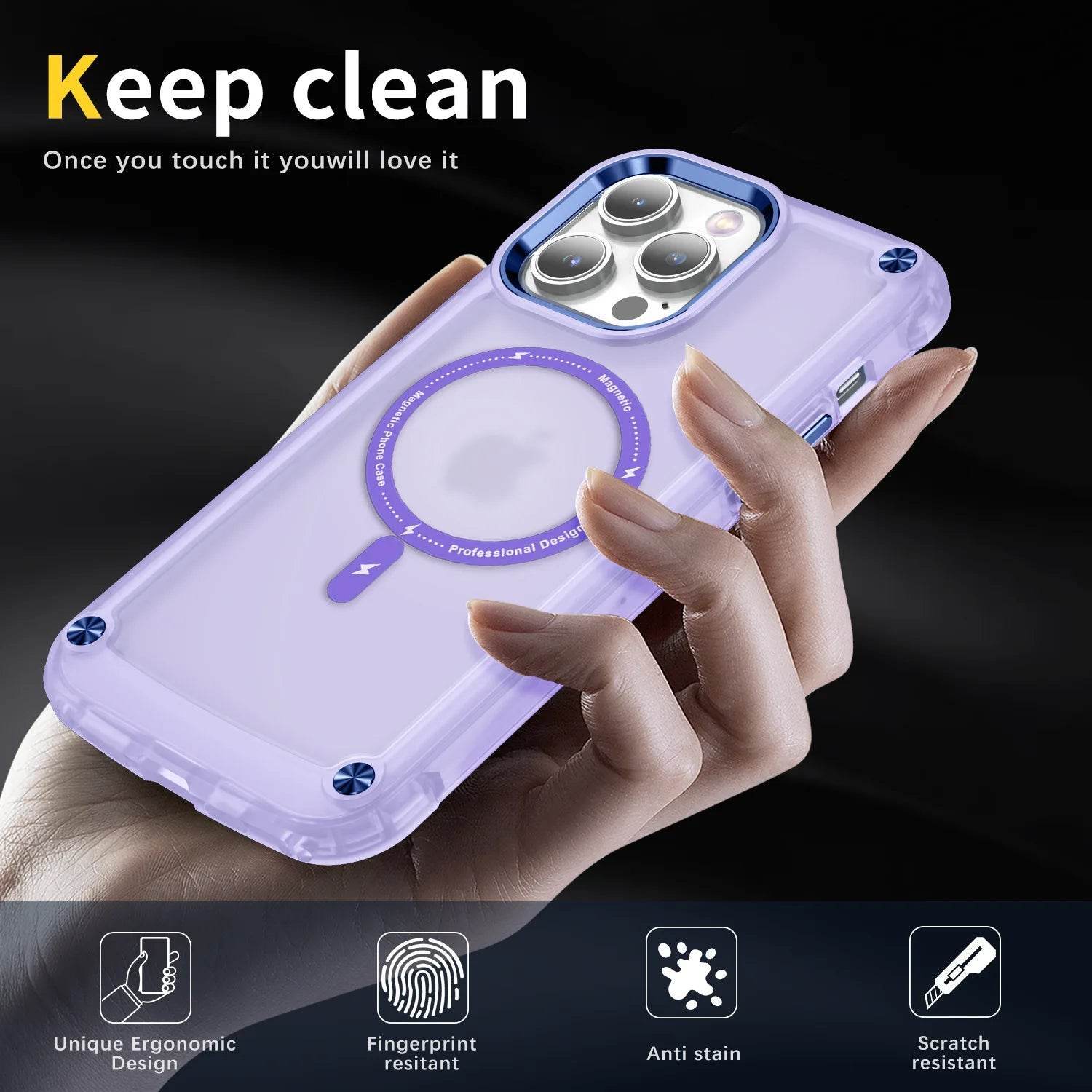 Protective Apple iPhone Back Cover - Wave Armor Matte Magsafe Shield Case - iPhone - Style 21