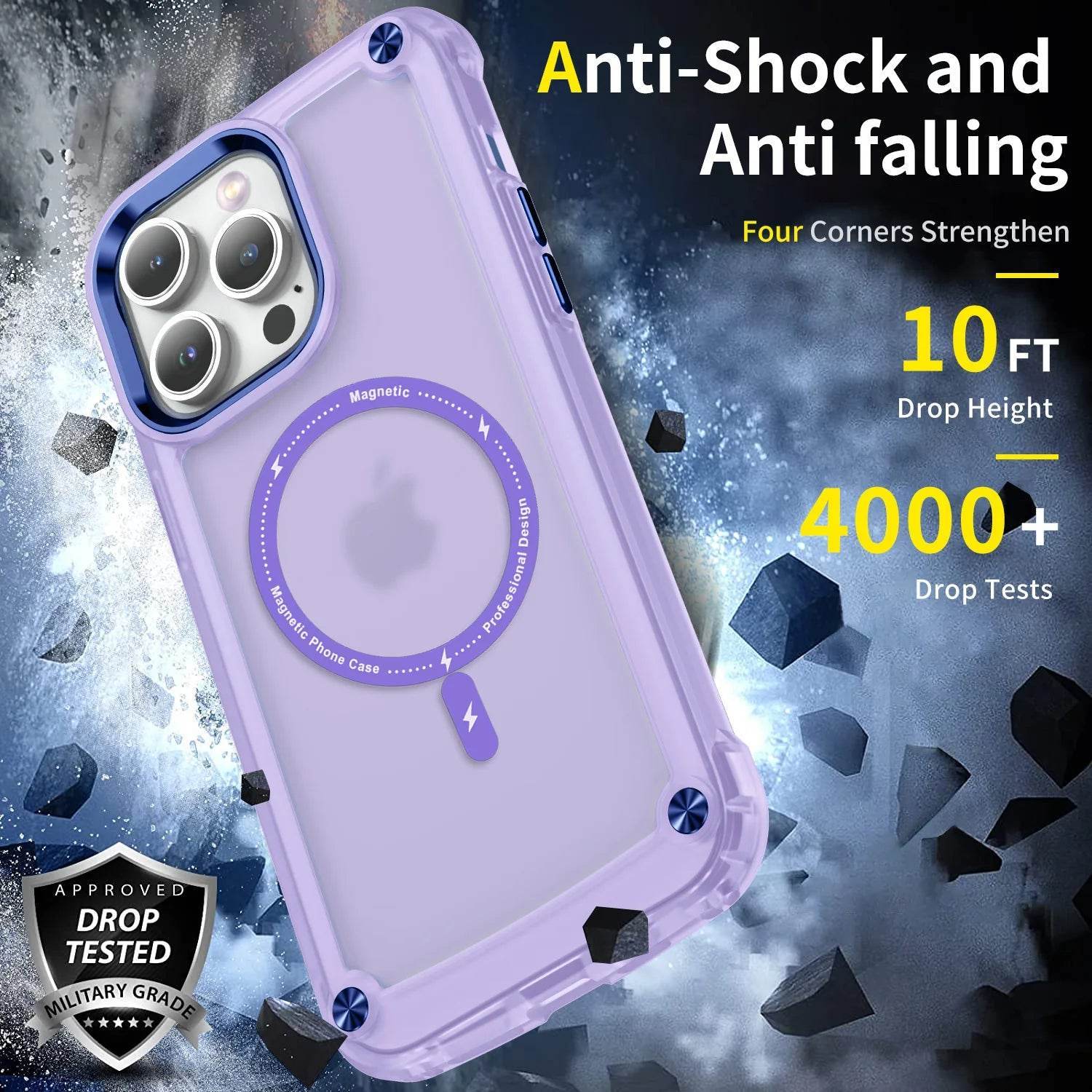 Protective Apple iPhone Back Cover - Wave Armor Matte Magsafe Shield Case - iPhone - Style 22