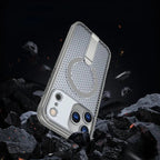 Protective Apple iPhone Back Cover - Mesh MagSafe Case With Kickstand For iPhone - Style 10
