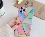 Protective Apple iPhone Back Cover - Geometric Marble Glossy Pattern Case for iPhone - Style 8