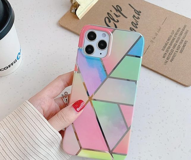 Geometric Marble Glossy Pattern Case for iPhone