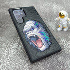 Nimmy Premium Embroidered Leather Case - Samsung Galaxy S25 Ultra Nimmy Official Embroidery Leather Back Cover Case - Gorilla - Style 4