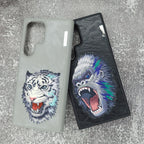 Nimmy Premium Embroidered Leather Case - Samsung Galaxy S24 Ultra Nimmy Embroidery Leather Back Cover Case - Gorilla - Style 5