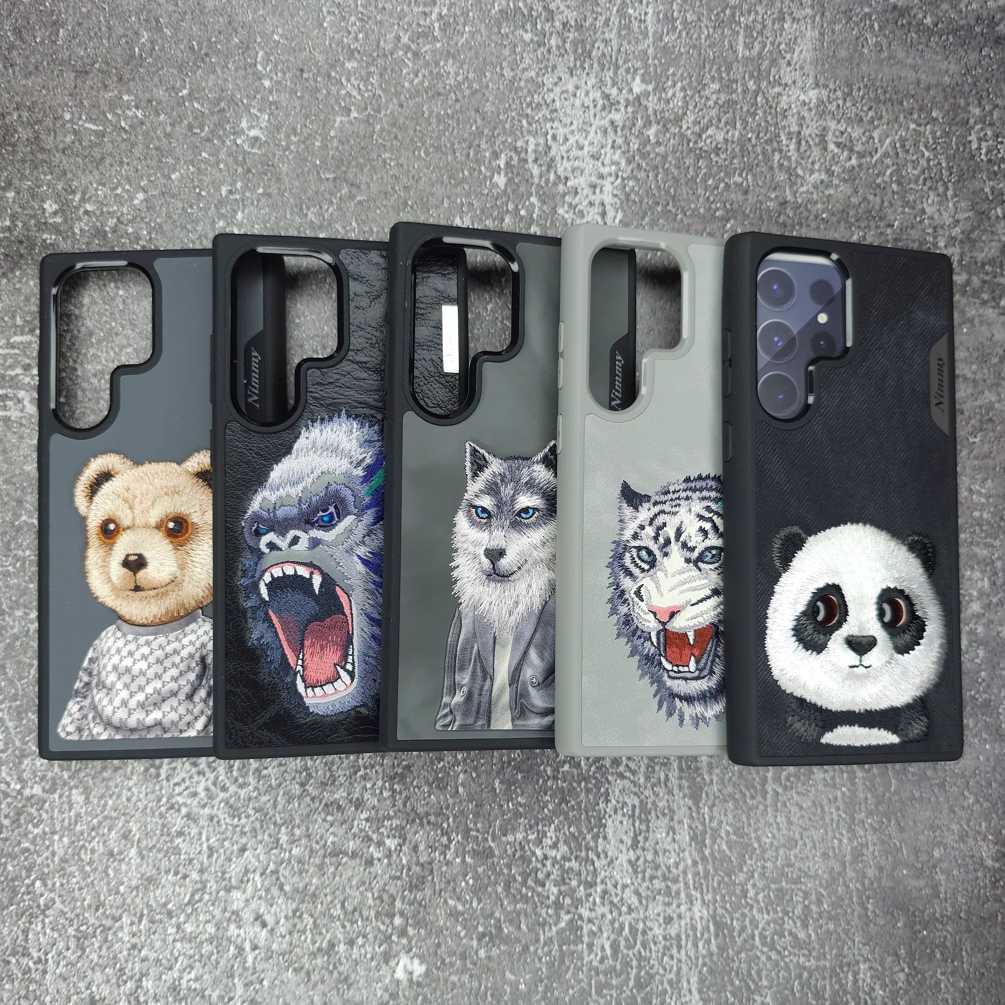 Nimmy Premium Embroidered Leather Case - Samsung Galaxy S25 Ultra Nimmy Official Embroidery Leather Back Cover Case - Gorilla - Style 8