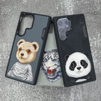 Nimmy Premium Embroidered Leather Case - Samsung Galaxy S24 Ultra Nimmy Embroidery Leather Back Cover Case - Teddy - Style 5