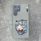 Nimmy Premium Embroidered Leather Case - Samsung Galaxy S25 Ultra Nimmy Official Embroidery Leather Back Cover Case - Tiger - Style 4
