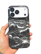 LUXO CARBON MAGSAFE CASE- SEA WAVES PATTERN