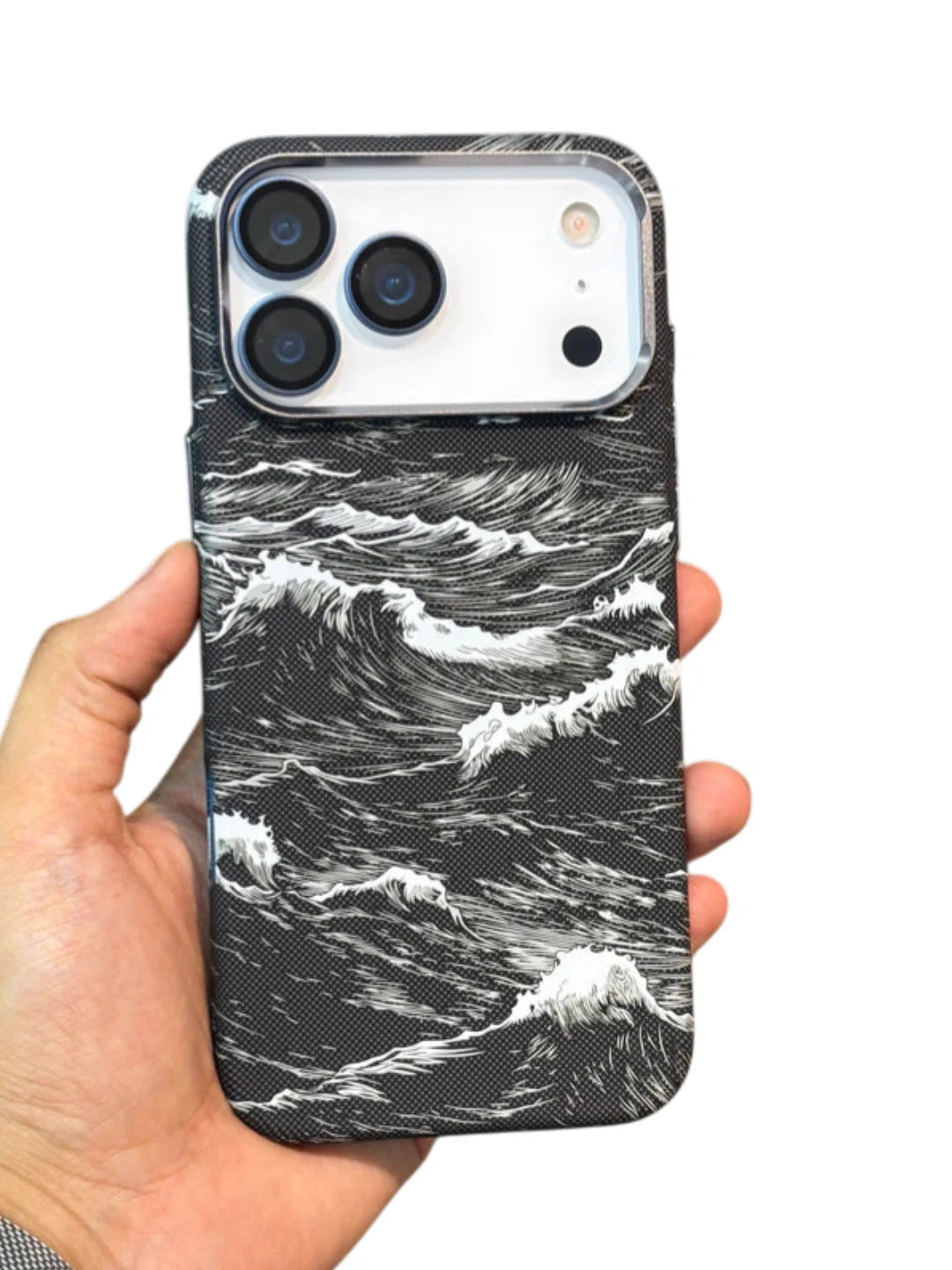 LUXO CARBON MAGSAFE CASE- SEA WAVES PATTERN