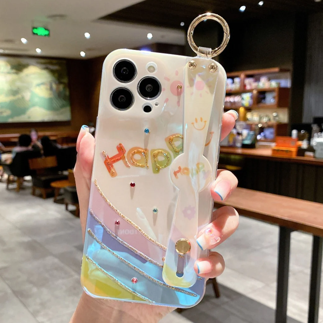 Color Burst Rainbow Wristband Phone Case