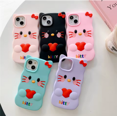 Cartoon Silicone Case for iPhone for Kids Girls and Womens
