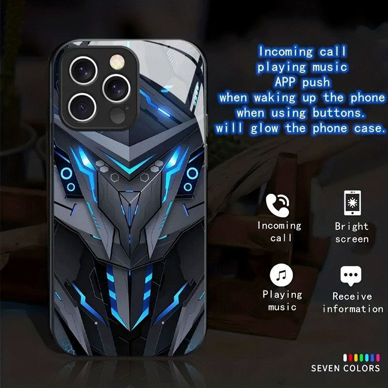 Protective Apple iPhone Back Cover - Smart RGB Light Case - iPhone