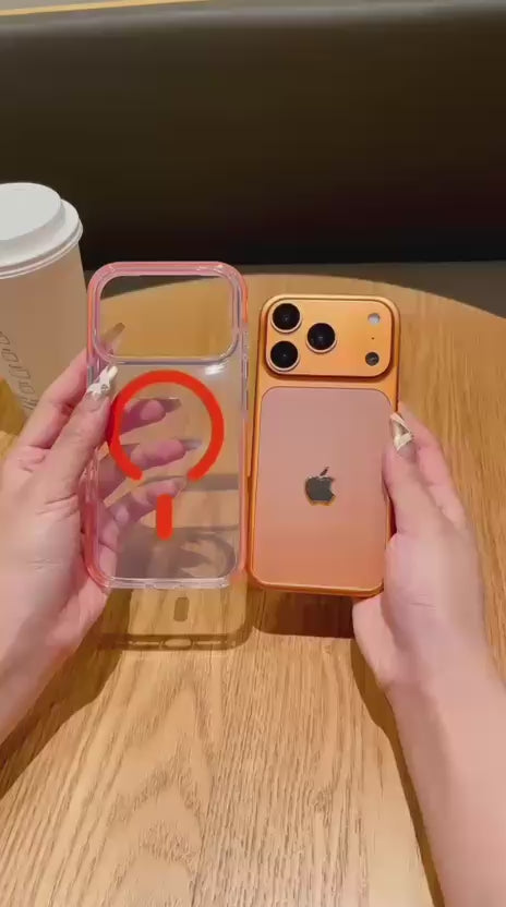 Anti-Yellow MagSafe Clear Case for iPhone with side grip