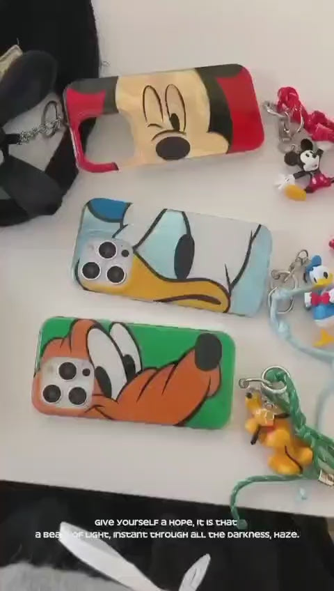 Cute Disney Character Case for iPhone with strap