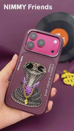 NIMMY Friends King Cobra Premium Designer Mobile Cover – Burgundy IPhone 18Pro /17Pro /18Pro max / 17Pro max