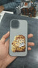 Embroidered Lion Series Leather  Back Case Compatible with iPhone