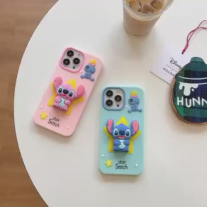 Star Stitch Pop Socket Stand Silicon Case for iPhone.