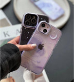 Protective Apple iPhone Back Cover - Purple Dream Starry Sky Luminous Case for iPhone 15 Pro Max – Shockproof TPU Cover with Camera Protection - Style 3