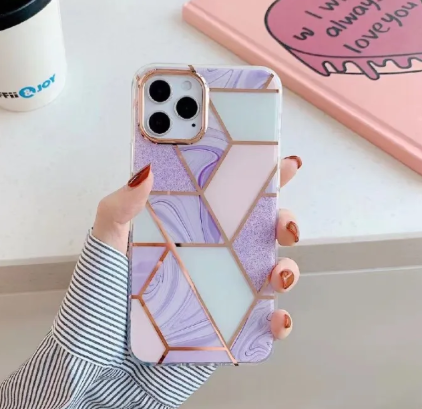 Geometric Marble Glossy Pattern Case for iPhone