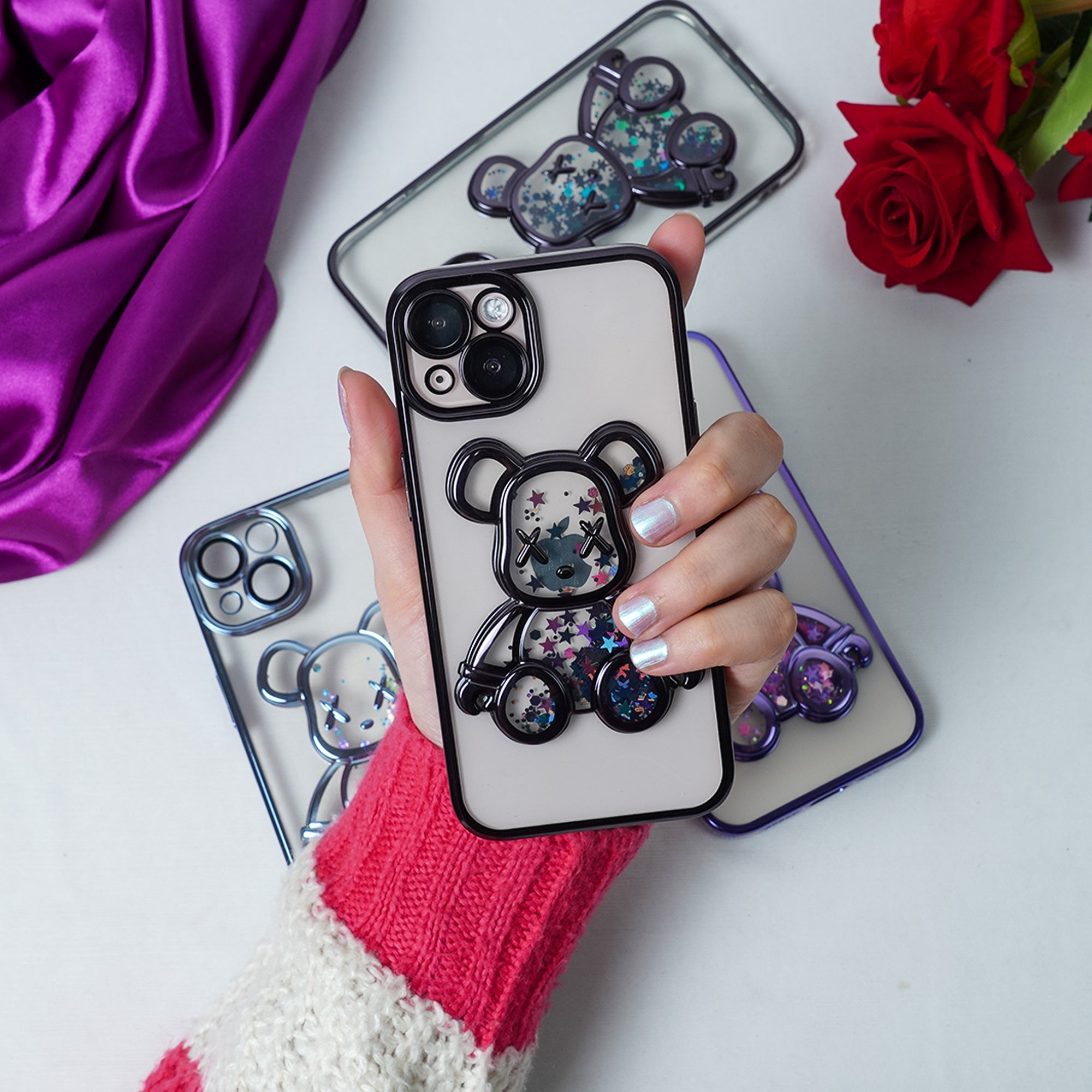 Transparent 3D Bear Protective Case