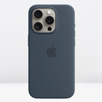 Protective Apple iPhone Back Cover - High-Quality Silicone Case with IC MagSafe Working for the iPhone 15 series (Storm Blue) - Style 2