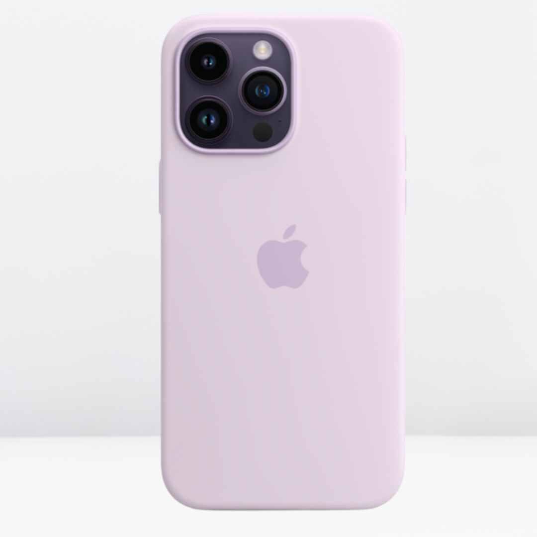 High-Quality Silicone Case with IC MagSafe Working for the iPhone 14 Series (Lilac)